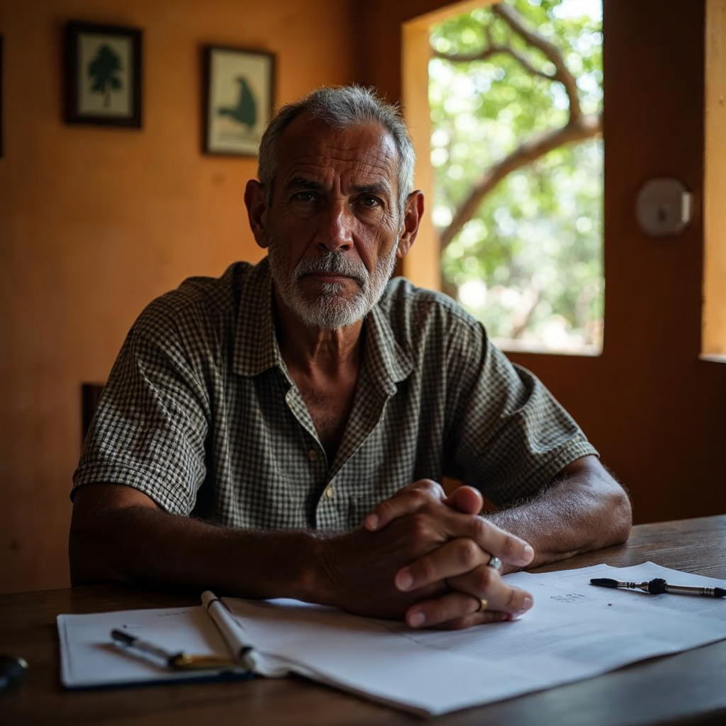 Agricultor aposentado de Sapeaçú no Recôncavo da Bahia em consulta preventiva cardiovascular com vacinação contra influenza n
